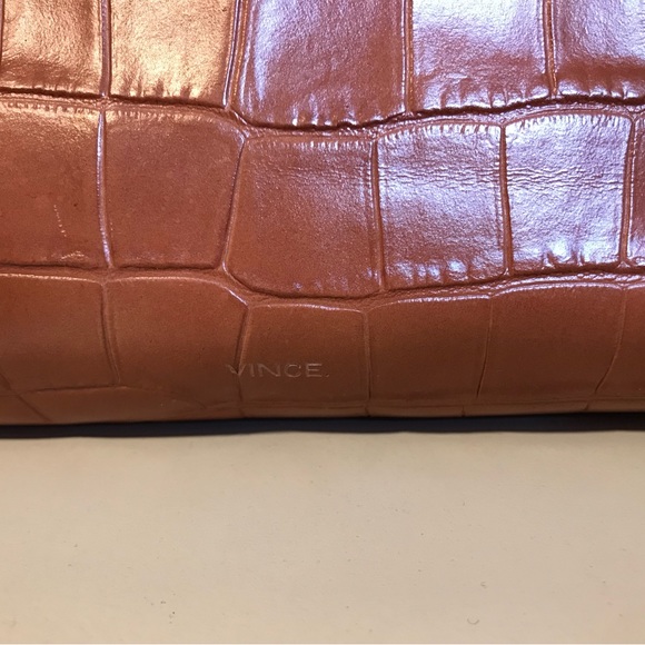 Signature V Crocodile-Embossed Leather & Smooth Leather Tote AS IS interior - Picture 14 of 16